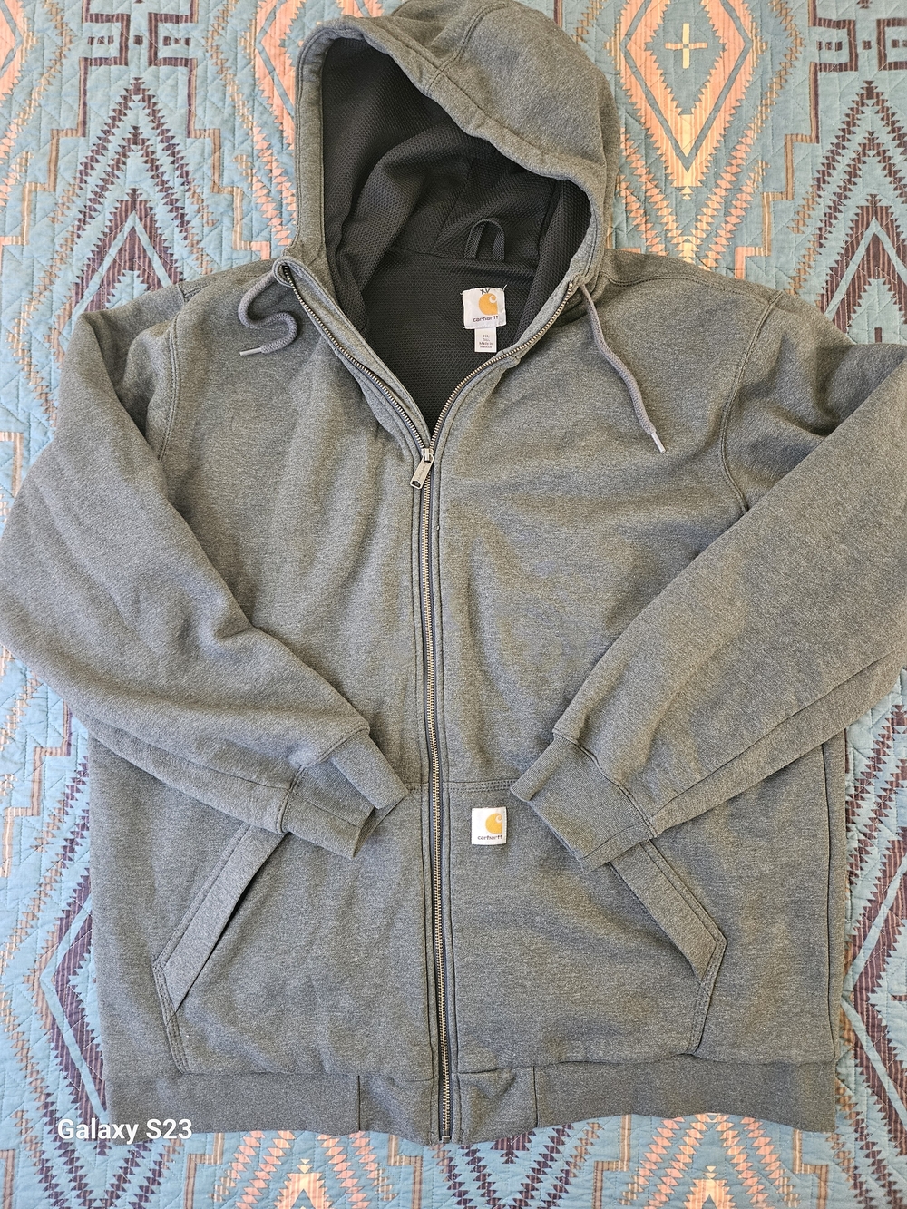Carhartt Men's Gray‎ Rain Defender Full-Zip Hooded Sweatshirt.